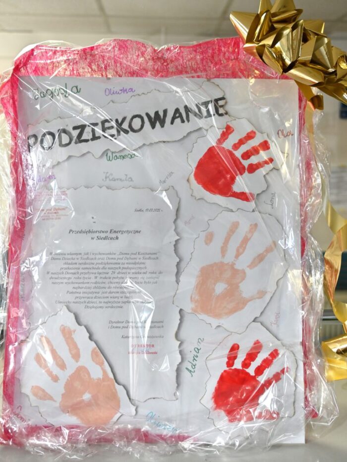 Praca plastyczna od podopiecznych Domu Dziecka w Siedlcach „Domu pod Kasztanami”