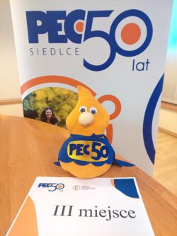 Praca konkursowa na maskotkę jubileuszową 50-lecia Przedsiębiorstwa Energetycznego w Siedlcach Sp. z o.o. - trzecie miejsce