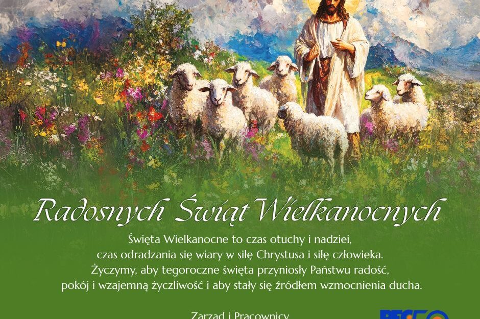 Kartka z życzeniami Wielkanocnymi od Zarządu i Pracowników Przedsiębiorstwa Energetycznego w Siedlcach Spółka z o.o.