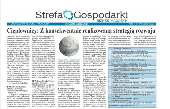 Artykuł dotyczący Ogólnopolskiego Rankingu Przedsiębiorstw Energetyki Cieplnej za rok 2026